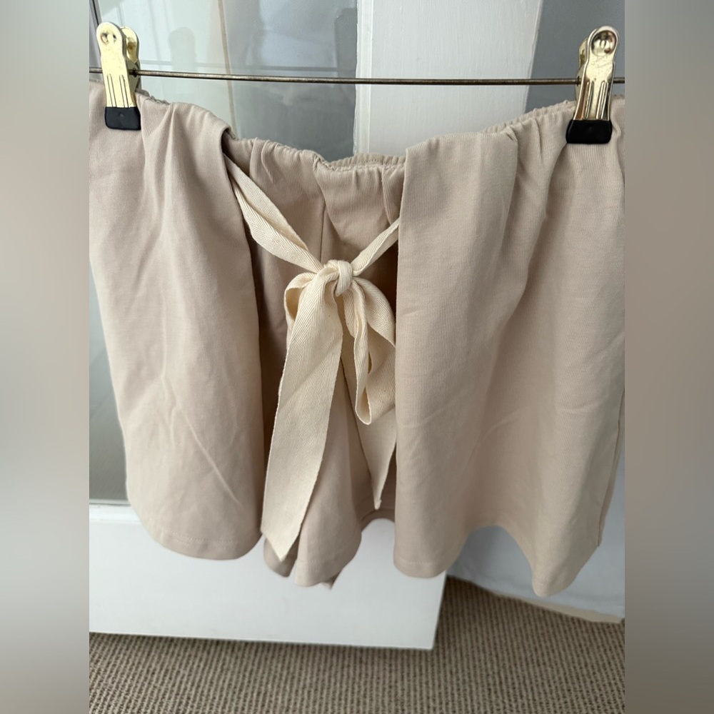 Bohme Tan Mini Shorts with Bow